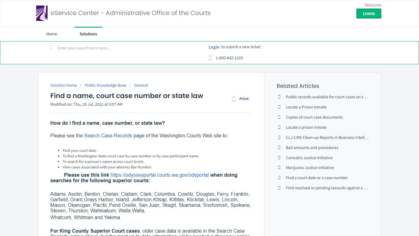Find a name, court case number or state law : eService Center ...